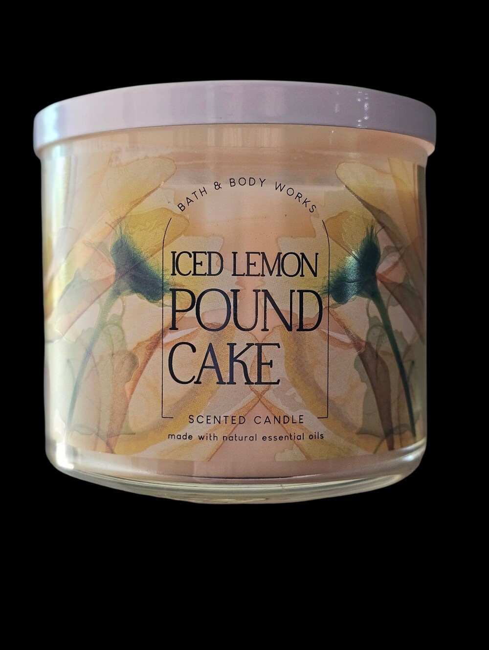 Bath & Body Works Iced Lemon Pound Cake Scented Candle - Pale Yellow & White